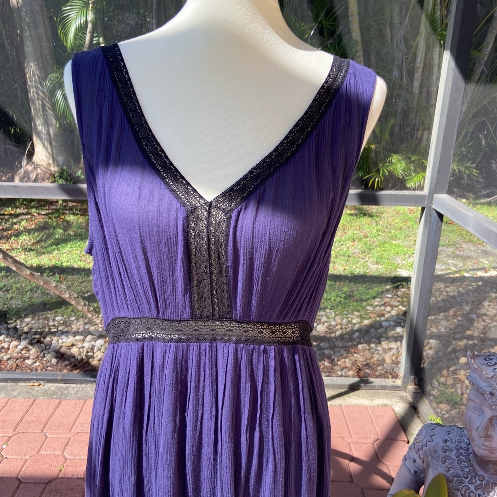 Ella Moss navy with black trim maxi dress (large) - Picture 2 of 15